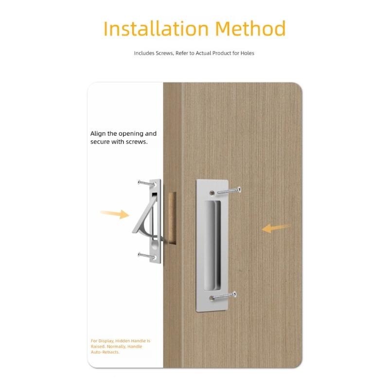 Modern Recessed Cabinet Door Handle Stainless Steel Sliding Door Handle Rustproof Pulls Furniture Hardware Enduring