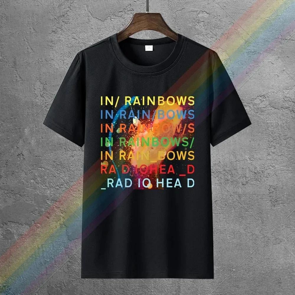 

Radiohead in Rainbows Рок Radiohead Черная футболка S-5Xl Мужская хлопковая футболка Мода Мужская футболка Обычная M чёрный