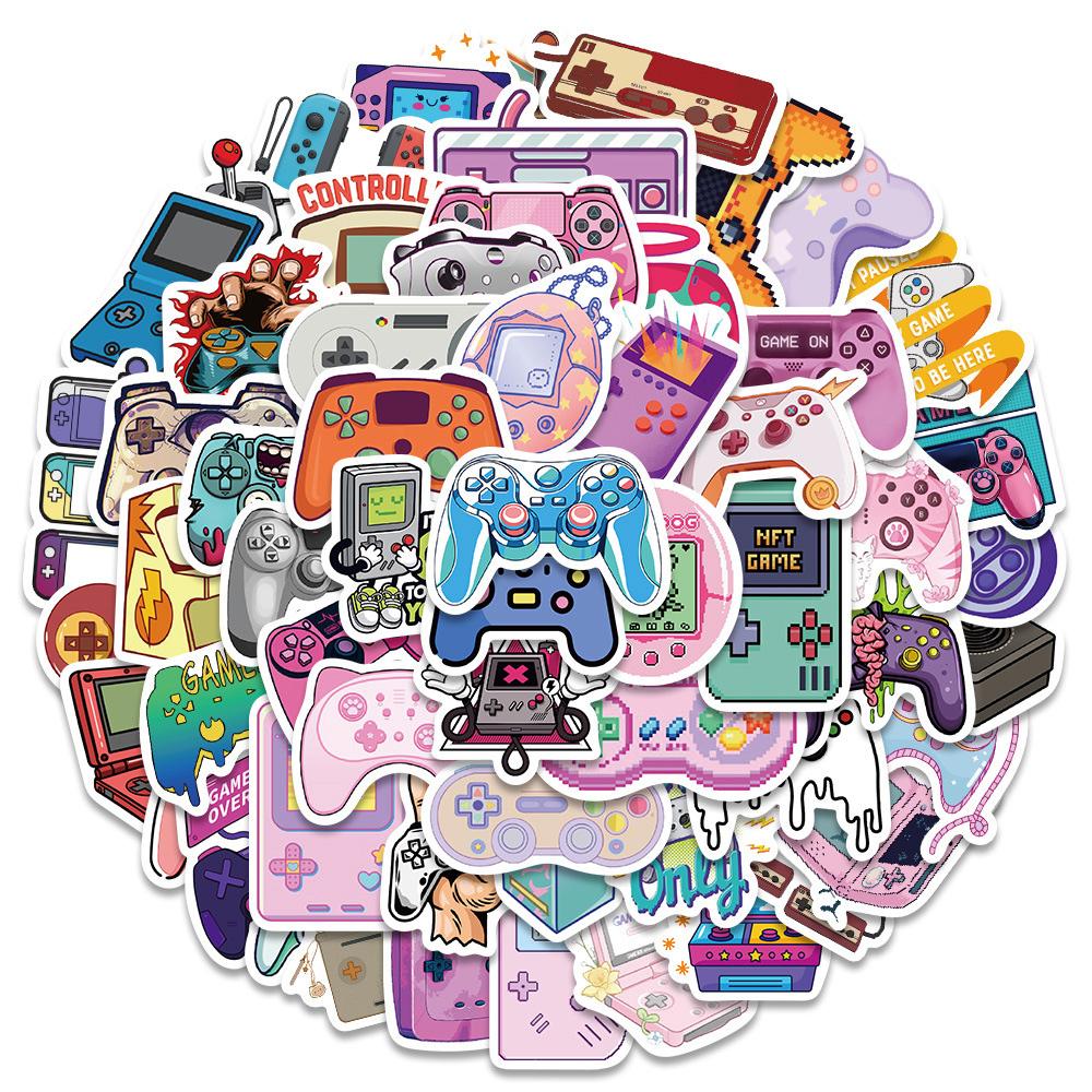 10/30/60pcs Funny Colorful Video Game Console Stickers Vintage Gamepad Cartoon Sticker Stationery Notebook Phone Decals Toy Gift