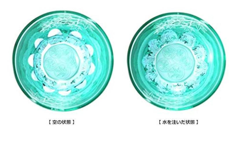 Glass Lab A Mysterious Glass Whose Pattern Expands When You Add Alcohol a Wooden Edo Sand Covered Made In Japan [GLASS-LAB] "Kaede" [In Box] Kiriko,
