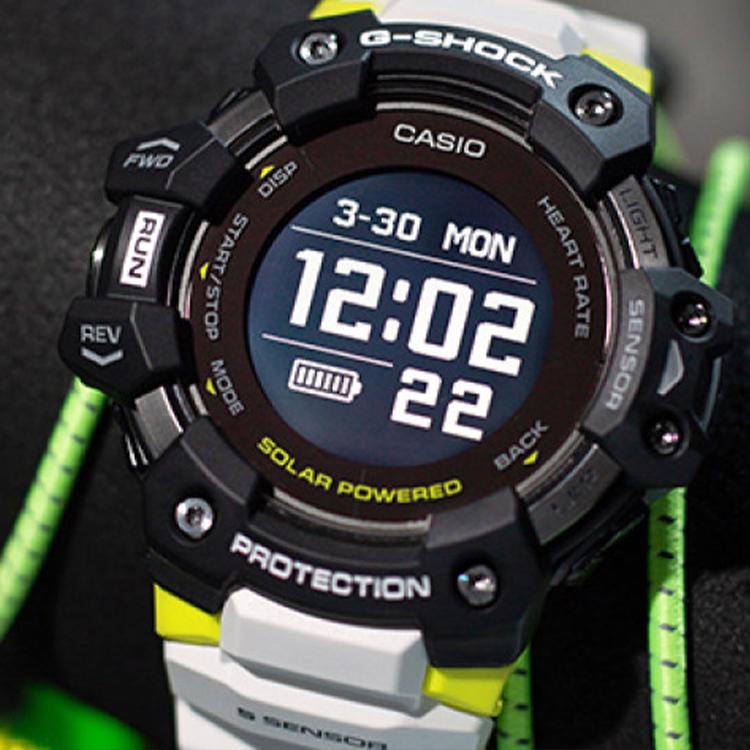 Casio G-Squad Serie G-Shock Modische Uhr Stoßfest Wasserdicht Solar Quarzwerk Harzarmband Herrenuhren Schwarz GBD-H1000-1A7JR