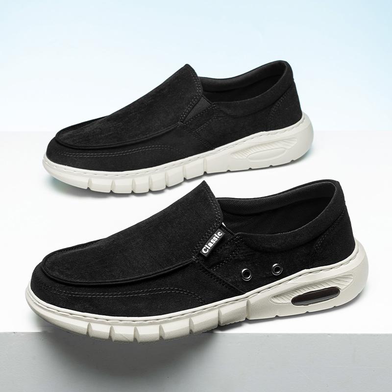 Fashion Men's Stylish Canvas Casual Shoes Lightweight Male Casual Shoes Breathable Sneakers Comfy Ultralight Men Flats Simple Lazy Shoes