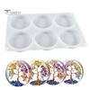 Creative Epoxy Resin Project Mold Silicone Molds for Large Round with 6 Cavities Deep Shape Casting Coasters DIY Crafts Wood Inlays Baking
