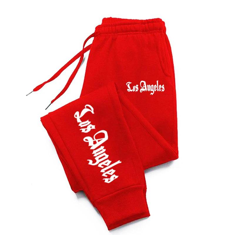 Los Angeles City Letter Print Men'S Women'S Trouser Loose Jogging Pant Fit Running Trousers Warm Jogger Casual Sweatpants Couple