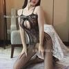 European & American Women's Lingerie: Sexy Lace Open-Crotch One-Piece Fishnet Stockings & Pajama Set