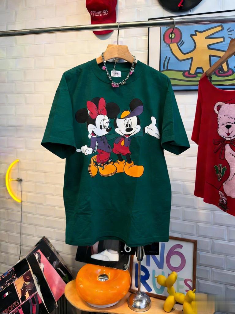 Disney Mickey Minnie Mouse Vintage T Shirt Women Man 2026 Summer Short Sleeve Cotton Tops Graphic Tee Casual Fashion Y2k Clothes