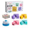 Wooden Expression Changing Block Stacking Toy, Expression Changing Block Stacking Toy with Bell & Card Game Toy