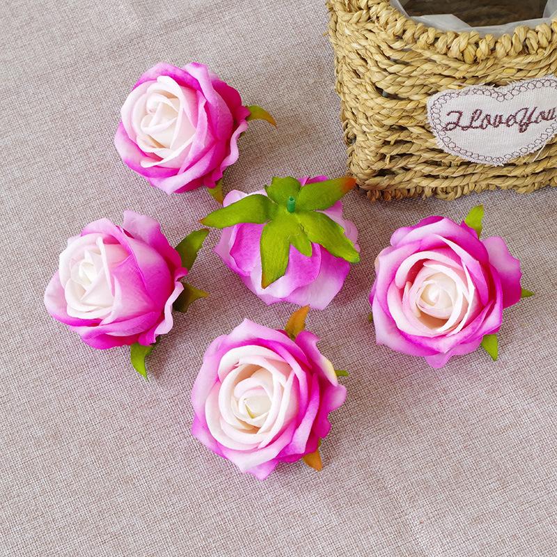 5/10pcs 7cm Artificial Rose Flowers Head For Wedding Home Decoration Fake Flowers Rose Head DIY Wreath Supplies