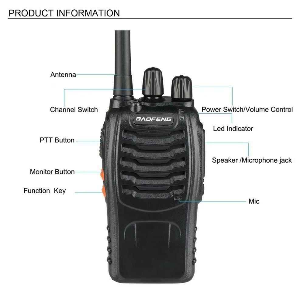 Manufactor Original Baofeng 2 4 6 Pack BF - 88E 5W  Walkie-Talkie  long-distance communication ultra-long standby  road trip
