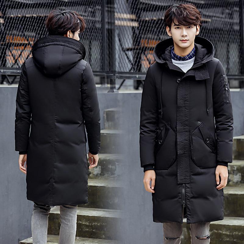 Hooded Long Winter Duck Down Parkas Men Casual Clothing Outwear Down Jackets Male Thick Down Coat