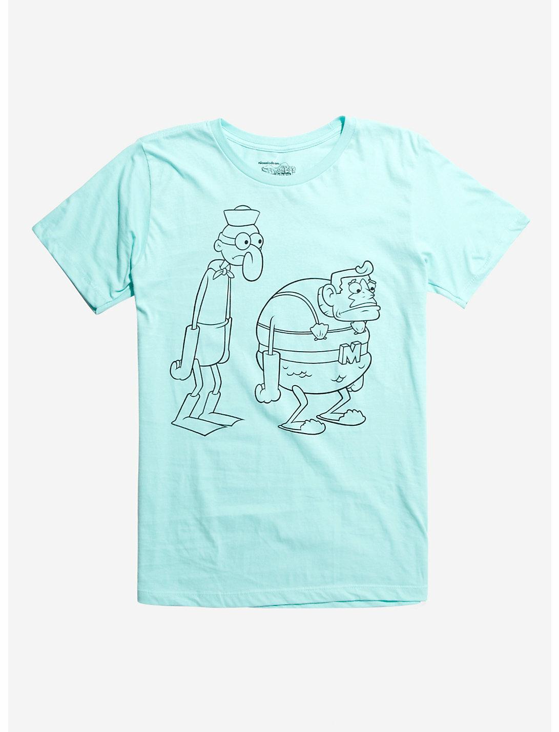 SpongeBob SquarePants Mermaid Man Line Drawing T-Shirt, Large S разноцветный
