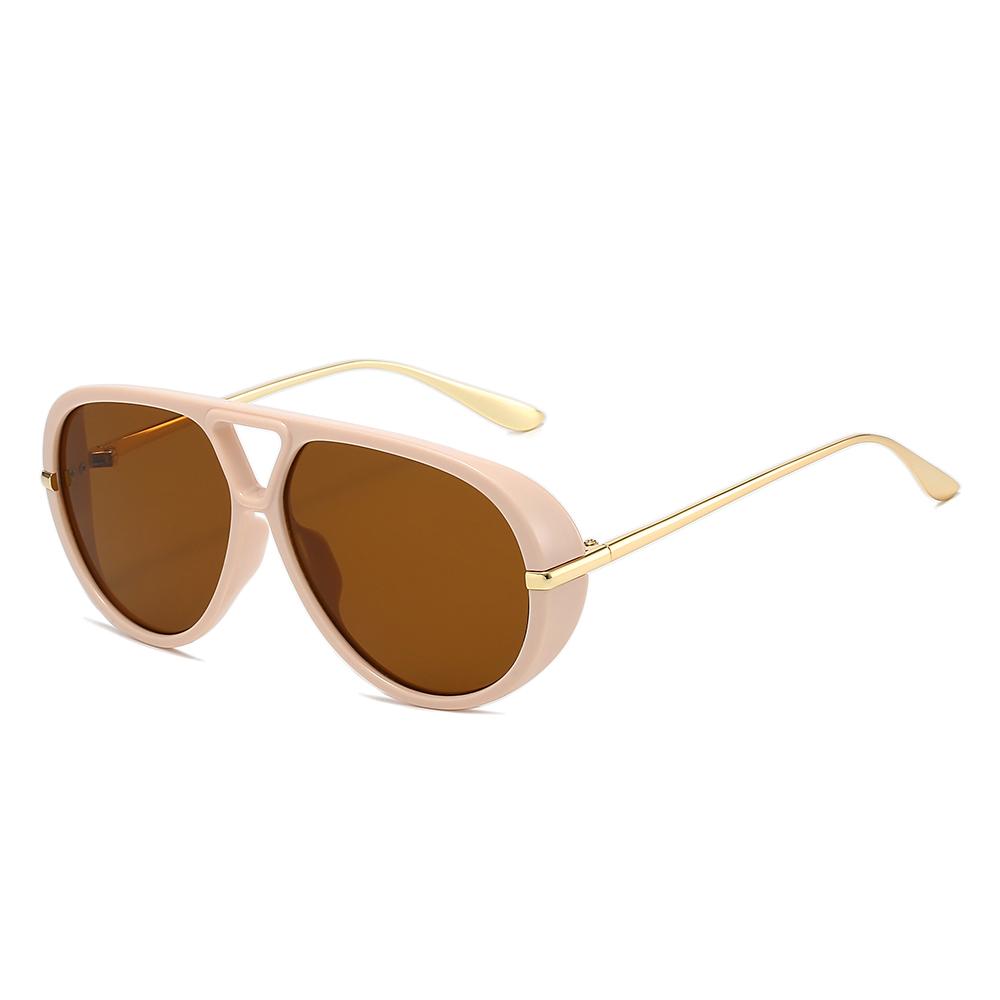 KAMMPT Vintage Pilot Sunglasses Women Fashion Double Bridge Trendy Brand Casual Sun Glasses Outdoor Shades
