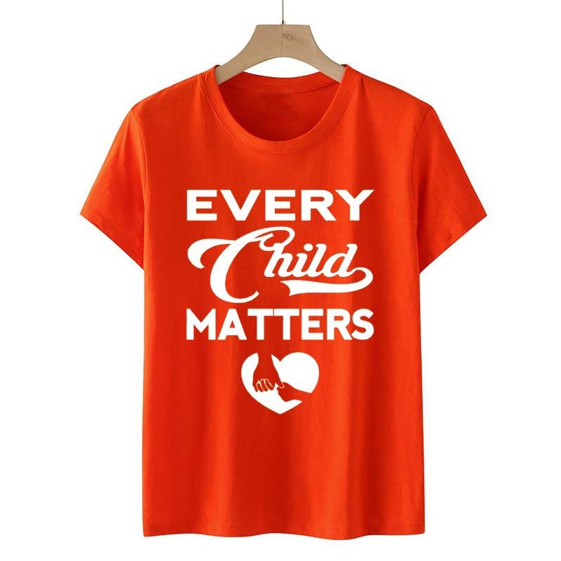 Every Child Matters Casual Printed Round Neck Loose Cotton Short Sleeved Top T-Shirts Unisex