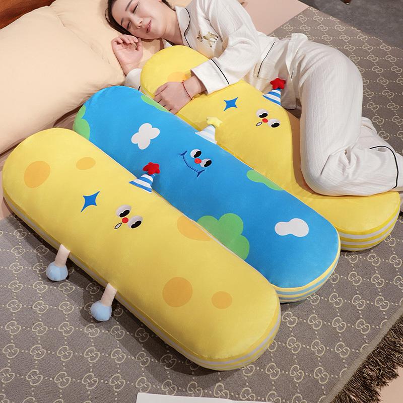 Big Long Cute Cheese Plush Toy Soft Cartoon Blue Cheese Doll Stuffed Sleep Hug Pillow Children Room Bed Decor Birthday Gift
