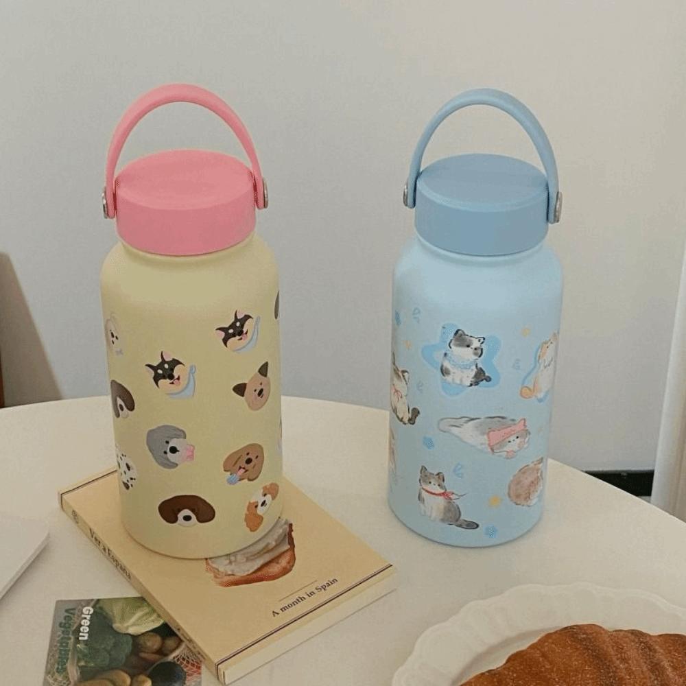 900ml Insulated Water Bottle With Straw Thermal Cup Portable Insulation Cup  Outdoor Activities