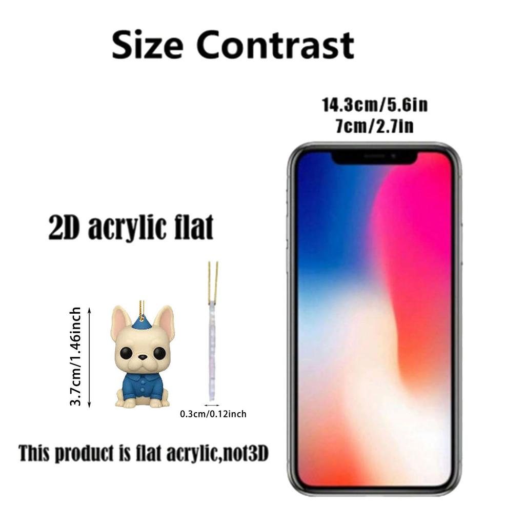 2D Plane Box With 24 Double-sided Printed PendantsChristmas Pet Dog Advent Calendar BlindBox Christmas Tree Decoration Acrylic Pendant