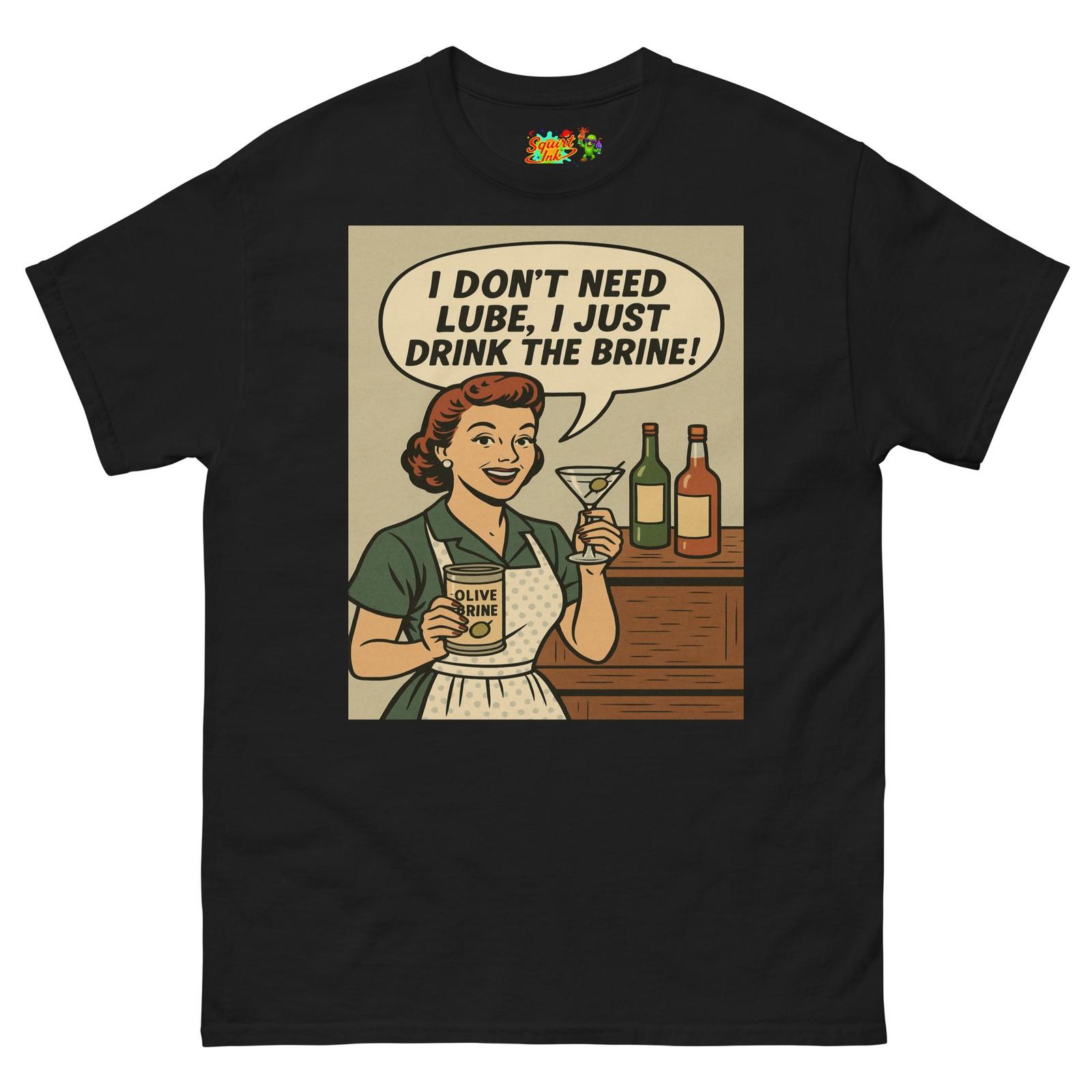 Pop Art Irish Wife Brine Martini Lube Olive You Long Time Bar Funny T Shirt Mens Womens Tees Top XL
