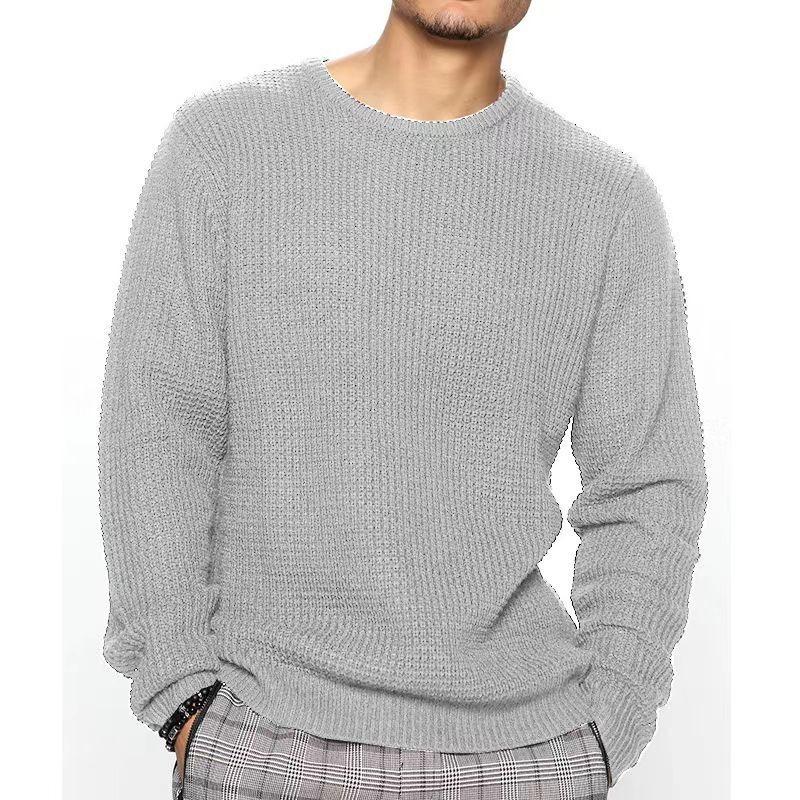 Men S Long Sleeve Crew Neck Loose Fit Casual Knit Sweater
