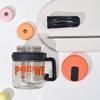 Office Drinking Cup Male and Female Lightweight Handle Office Cup with Tea Infuser Roomy Straw Tea Strainer Plastic Cup