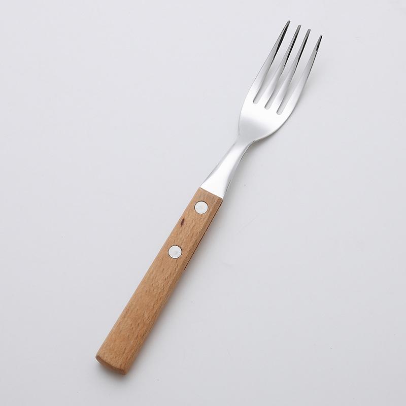 

YOMDID 1PC Knife Fork Spoon Tableware Stainless Steel Cutlery For Western Food Dessert Kitchen Dinnerware cubiertos Wood Handle