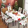 Festive Tablecloth Set Stretch Chair Covers Waterproof Christmas Decorations Dining Table Cloth Home Kitchen Decor