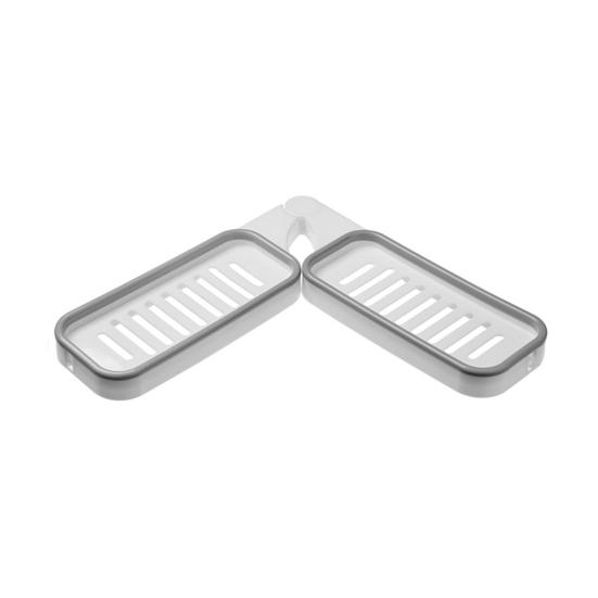 

Стеллаж для хранения с вращением на 180 градусов, бесплатная пластиковая полка для ванной комнаты для макияжа, настенная полка для общежития серый