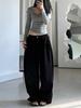 Pantalones de chándal holgados estilo vintage americano para mujer, pantalón de pierna ancha y liso de gran tamaño, estilo hip hop, ropa de calle, pantalones casuales de otoño y primavera, Y2K