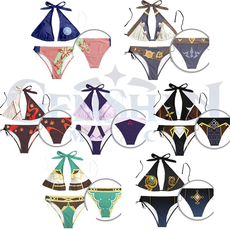 Genshin Cosplay Impact Costume Coat Cloak Tops And Swimwear Clothes Summer