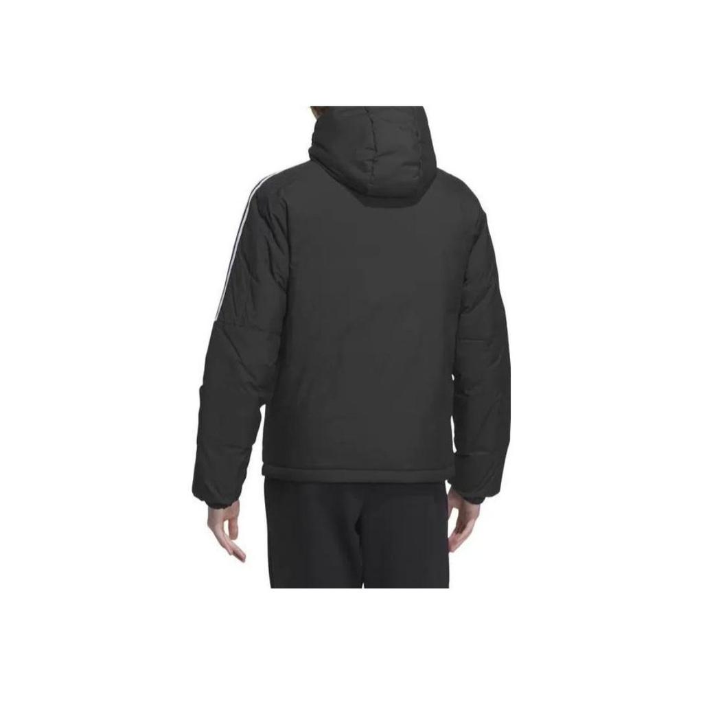 Adidas Sports Life Series 600 Puff Sleeve Stripe Warm Hooded Down Jacket Men Outerwear Black IT8730