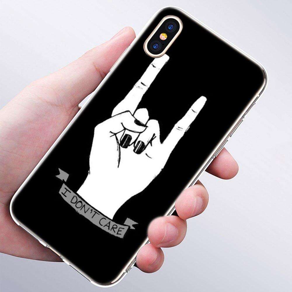 luxury Soft Silicone Phone Case Rock roll skull for Apple iPhone 11 Pro XS Max X XR 6 6S 7 8 Plus 5 5S SE Fashion Cover