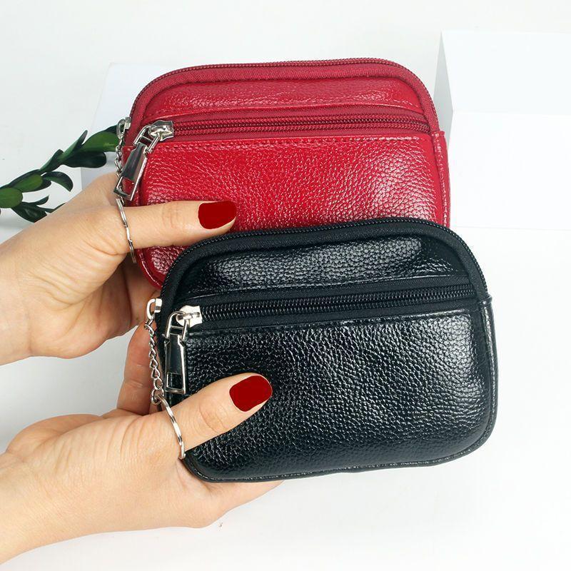 Porte-monnaie uni à fermeture éclair Design compact pour un usage quotidien