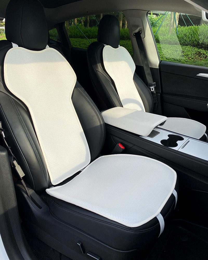 Tesla Model Y Refresh Seat Cushion Cover: Breathable, All-Season, Special Interior Modification.