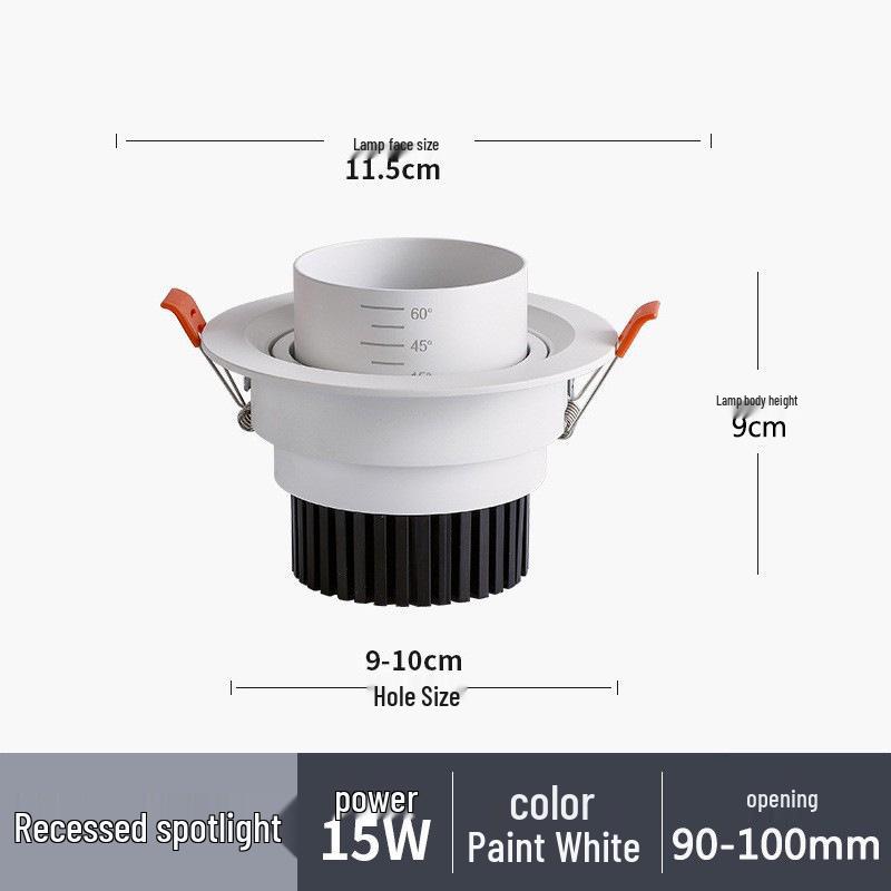 LED Zoomable Recessed Ceiling Spotlight with Gooseneck for Living Room