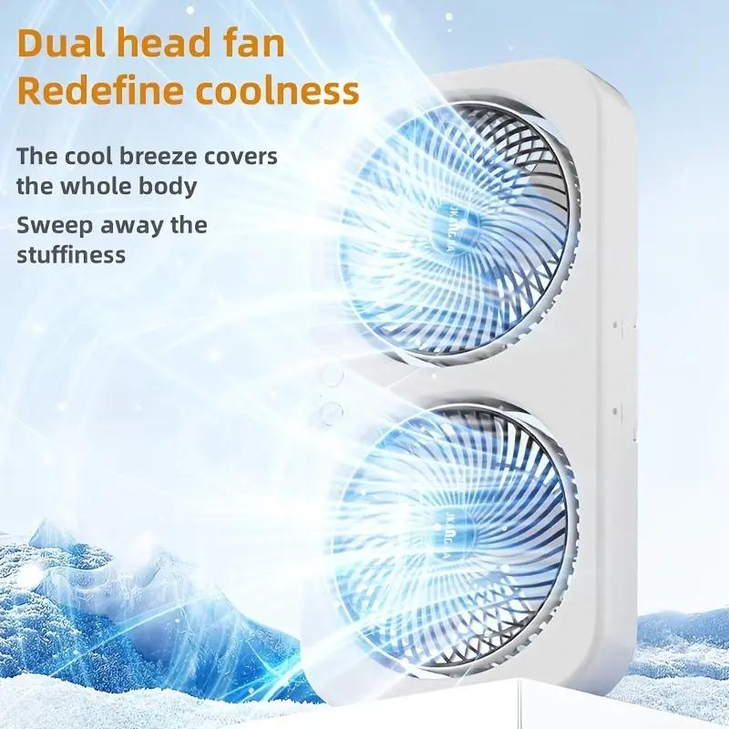 Универсальный переносной USB-вентилятор 2-в-1 с 360° поворотом — настенный и настольный, 3 скорости, тихий, перезаряжаемый, идеален для дома и отдыха