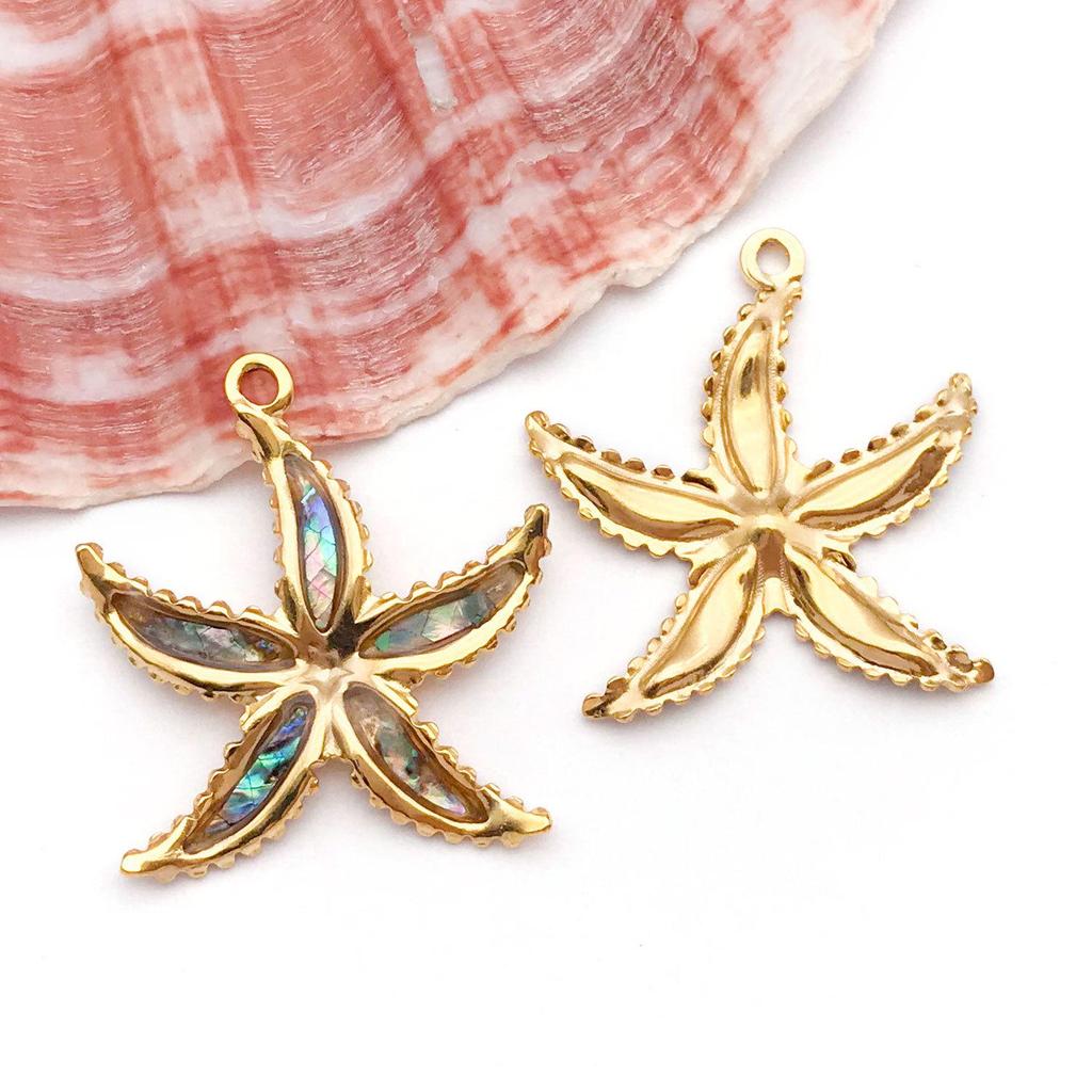 Colorful Shell & Stainless Steel Ocean Beach Pendant for DIY Jewelry
