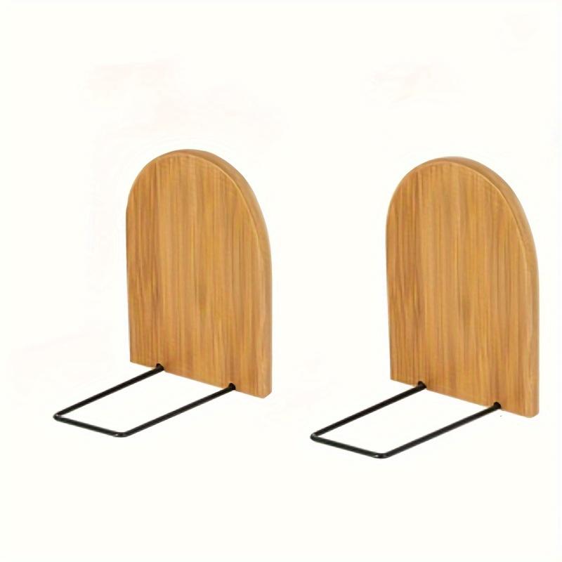 

2 шт. Бамбуковая подставка для книг и органайзер – Натуральное дерево Настольная полка для хранения с зажимом для книг, тетрадей и офисных принадлежностей