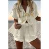 European and American Personalized Large Size Digital 1D Printing New Casual Summer Top Women's Suit 1116