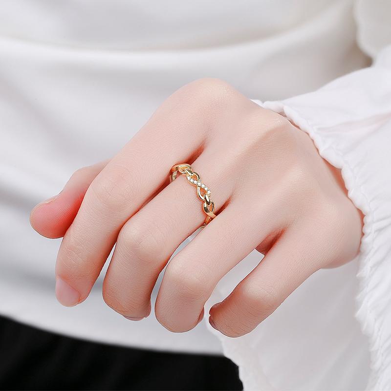 Fashion Openwork Cross Ring For Women Ekte S925 Sølv Zircon Small Diamond Crystal Party Valentines Gft smykker