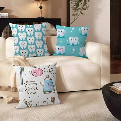 Zahnarzt Dental Zähne Zahn Stich Glücksdrache Kissenbezug Sofakissenbezug Heim Zimmer Dekoration Kinder Geschenk