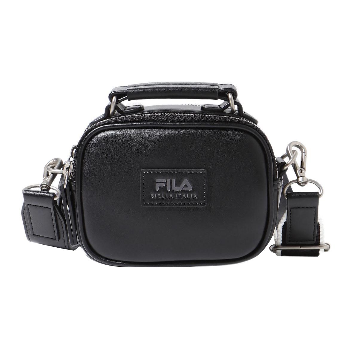 FILA Logo Zipper Detachable Adjustable Shoulder Strap PU Handheld Crossbody Shoulder Bag Women bags FS3BCF5339F_BLK Black