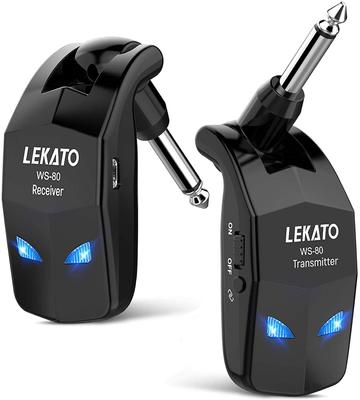 Kytarový bezdrátový systém Elektrická kytara Černý USB nabíjení Přímo do kytary Zesilovač pro elektrickou kytaru 8 hodin nepřetržitého používání 4 kanály