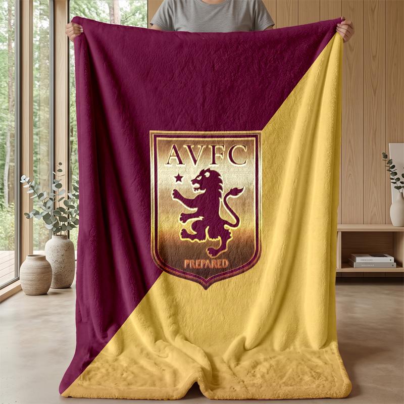 Aston Villa Football Soft Flannel Fleece Blanket Lightweight Cozy Warm Throw Blanket For Sofa Bed Home Decor
