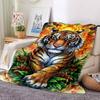 1 Stück Tigerflammen-Design Decke Leichte Flanelldecke Überwurfdecke für Sofa, Bett, Reisen, Camping, Wohnzimmer, Büro yy251015179