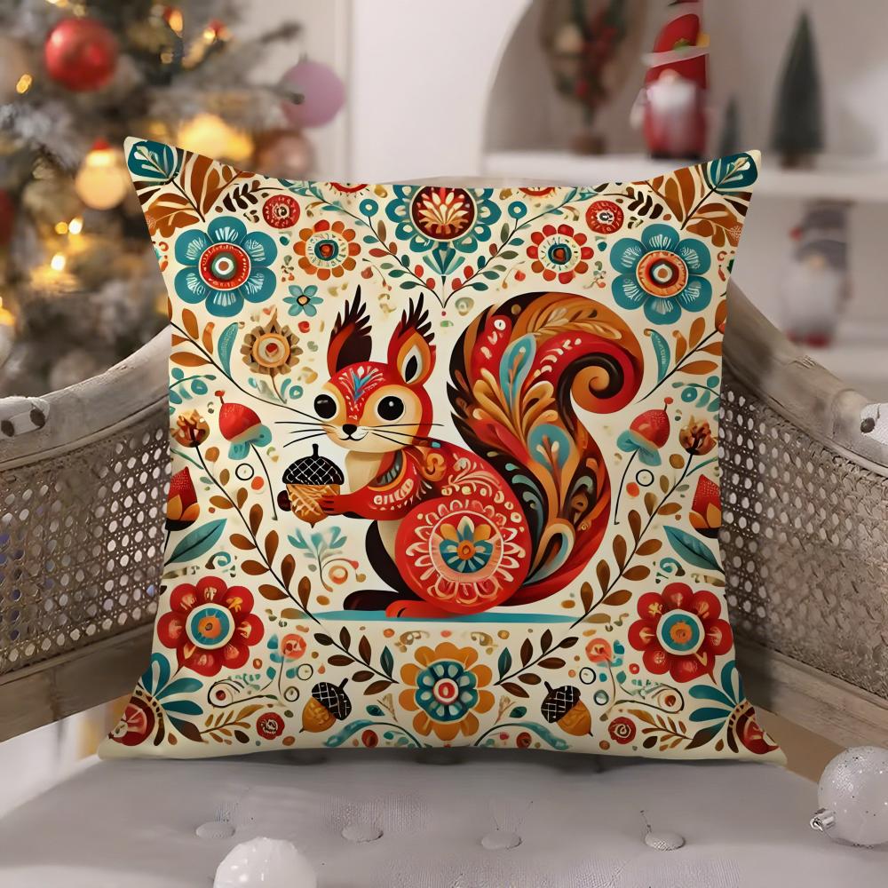 Colorful natural animal flower prints Pillow Case Comfort Sofa Bed Silky elegant Invisible zipper Decorative cushion cover