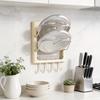 Kitchen Wall Mount Pot Lid Rack With Multilayer Storage For Home Cooking