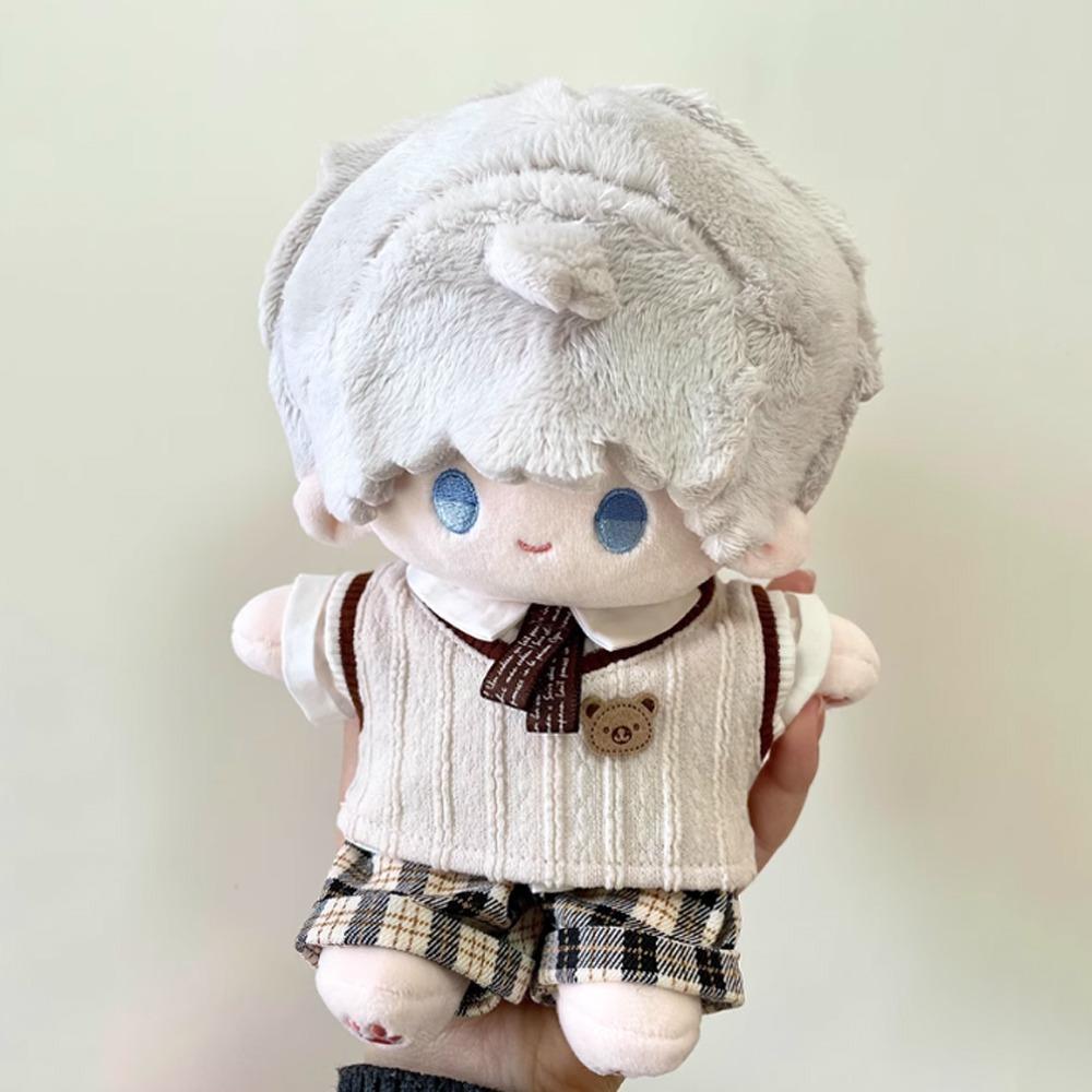 1 Set Plaid Shorts 20cm Cotton Doll Clothes School Uniform Plush Doll Clothes  Children's Gift