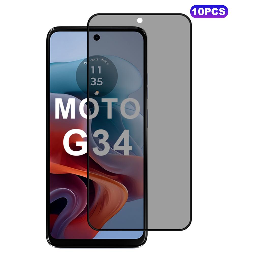 

10 шт./уп. Захисна плівка для екрана Motorola Moto G45 5G/G34 5G Anti-Spy 2.5D із заокругленими краями, шовкографія Type A