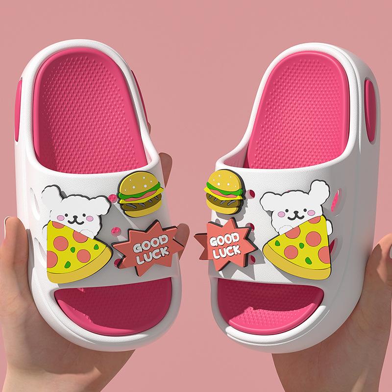 Children's Cool Slippers Girls Summer Cartoon Cute Non-slip Indoor Boys Soft Bottom Slippers Baby