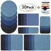 Howling Denim Knee Patches: 5 Color Mix, Embroidered Iron-On, Cuttable Fabric Patches
