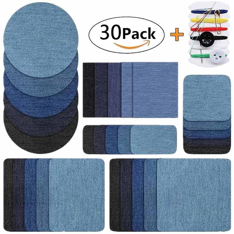 

Воющие Джинсовые Наколенники: Микс из 5 цветов, Вышитые пришивные, Вырезаемые тканевые нашивки